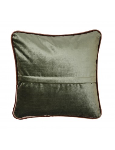 Coussin velours vert kaki 40x40