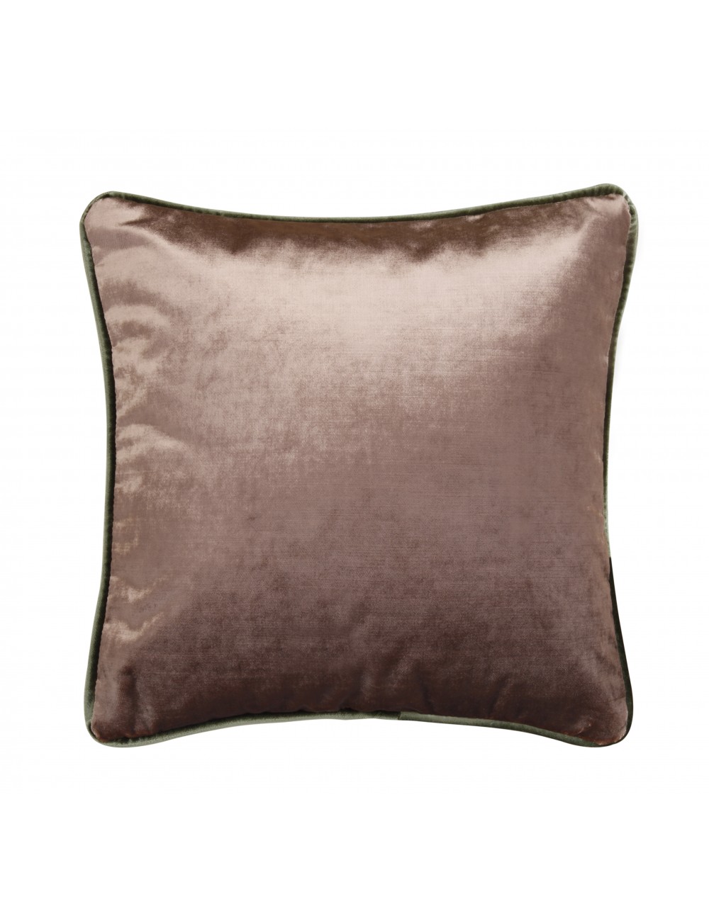 Coussin en velours beige taupe 40x40