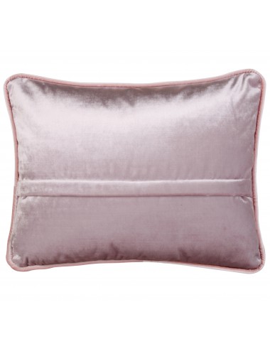 Coussin velours rose rectangulaire 50x40