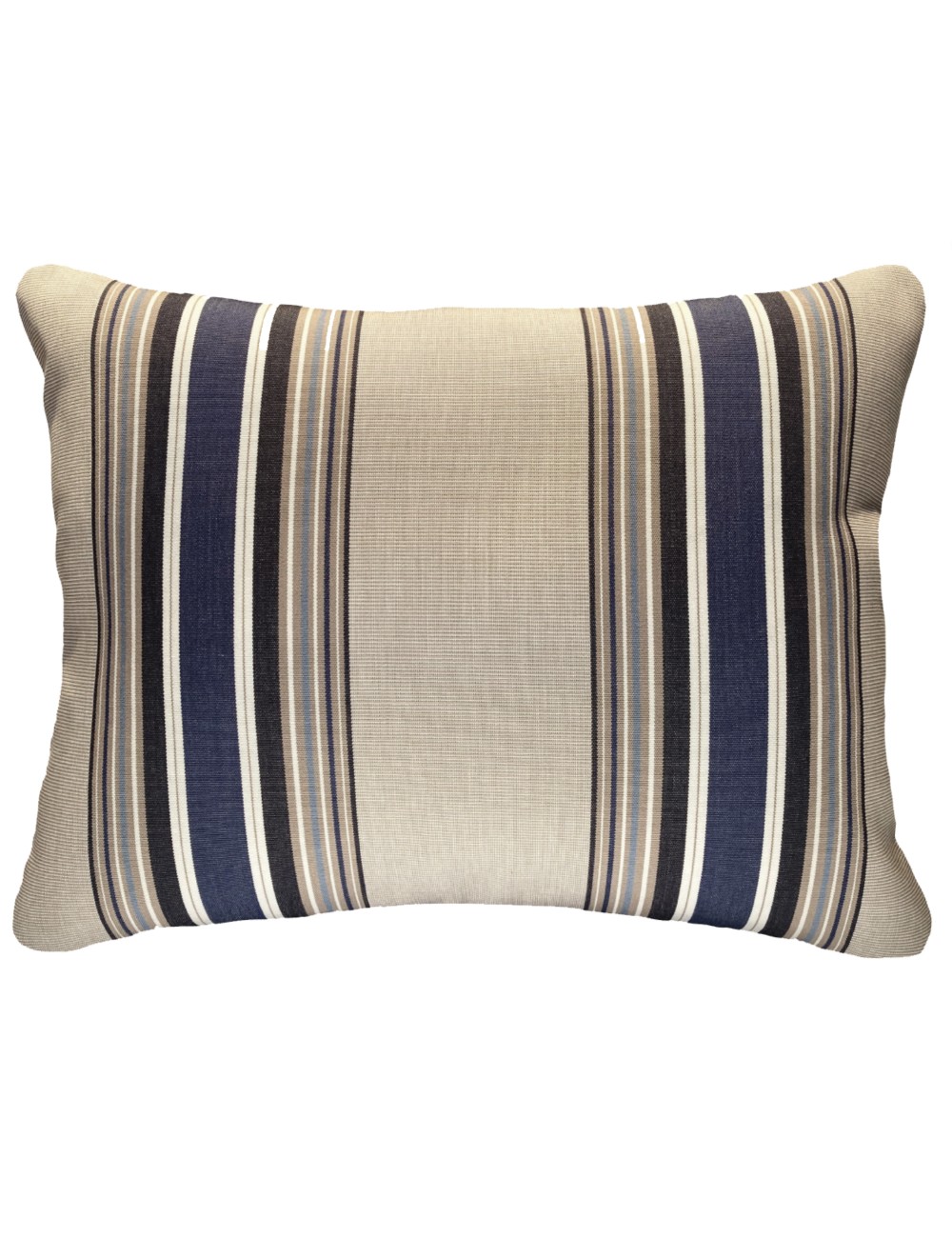 Coussin extérieur bleu marine et beige 50x40