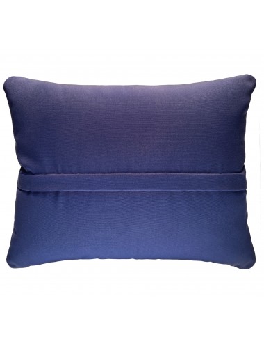 Coussin extérieur bleu marine et beige 50x40