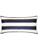 Coussin extérieur rectangulaire bleu marine et blanc 60x30