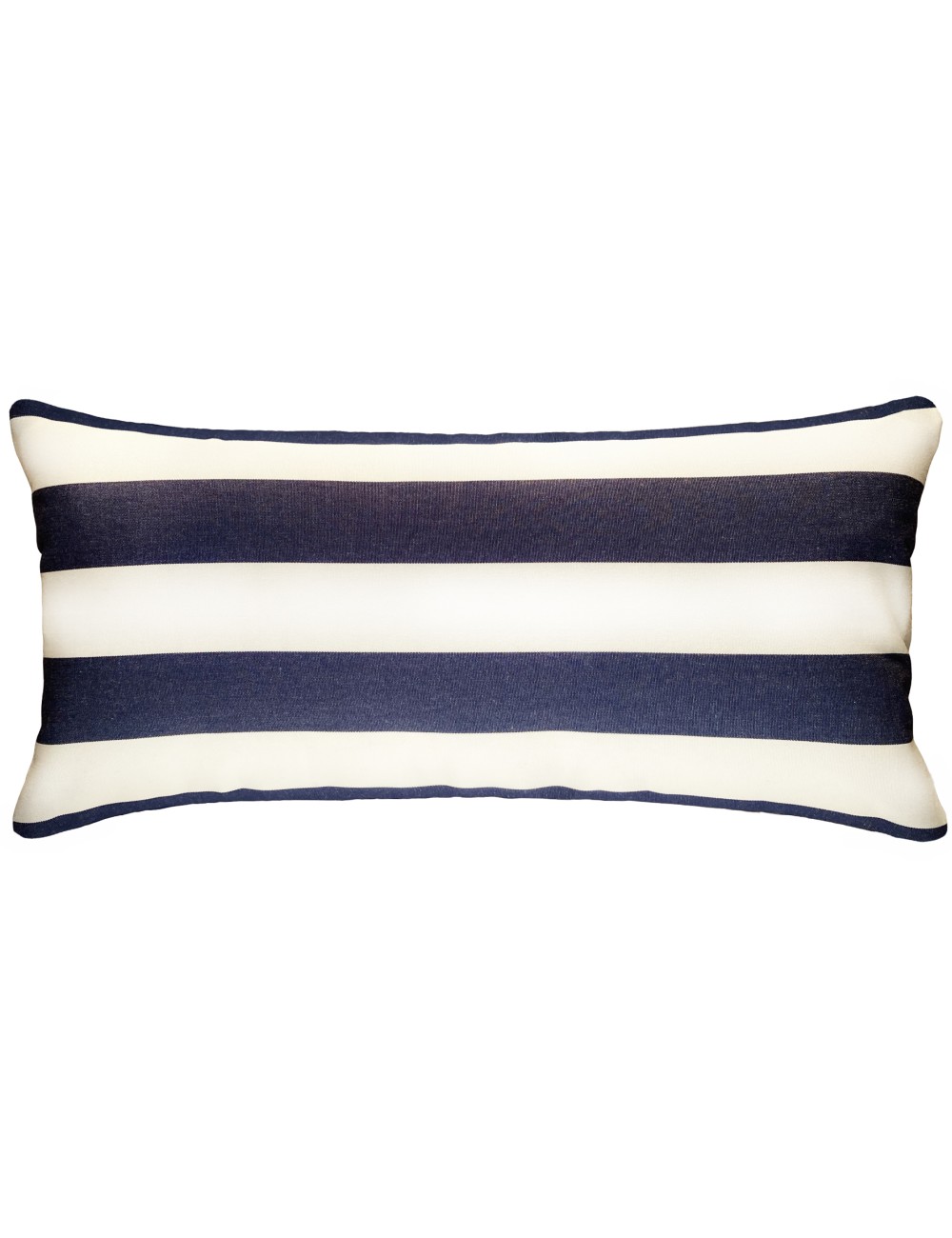 Coussin extérieur rectangulaire bleu marine et blanc 60x30