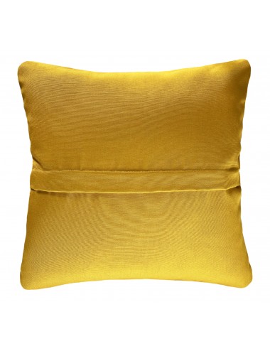 Coussin extérieur imperméable jaune vif et blanc 50x50