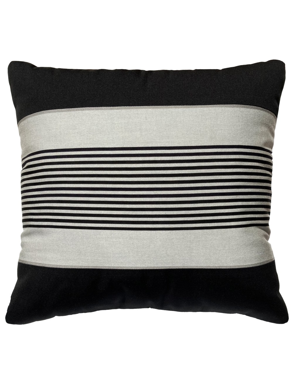 Coussin extérieur noir et gris 50x50