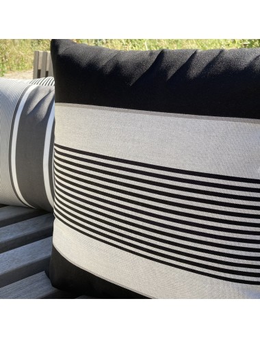 Coussin exterieur noir et gris