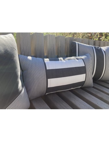 Coussin extérieur gris rectangulaire 60x30