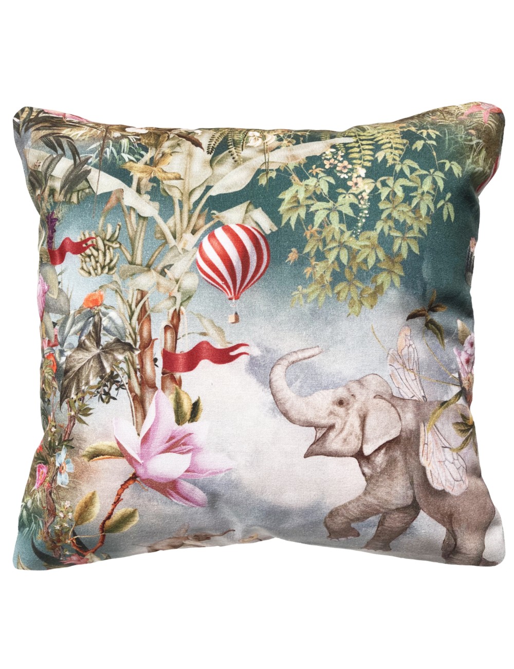 Coussin exotique rose et gris 50x50 Coussin exotique rose et gris 50x50
