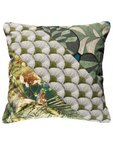 coussin vert exotique 50x50