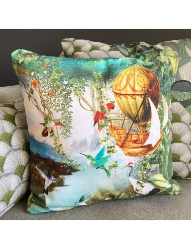 Coussin vert exotique 40x40