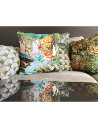 Coussin vert exotique 40x40