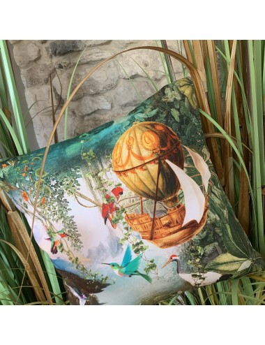 Coussin vert exotique 40x40
