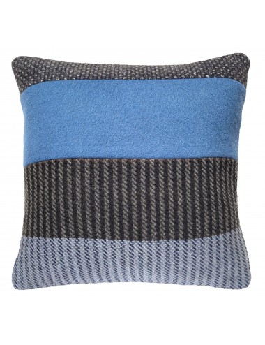 Coussin bleu et gris en cachemire 45x45