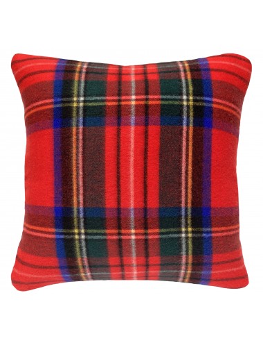 Coussin à carreaux rouge en cachemire 45x45