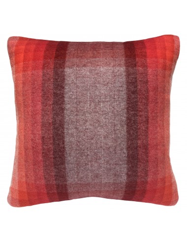 Coussin écossais en cachemire rouge dégradé 45x45