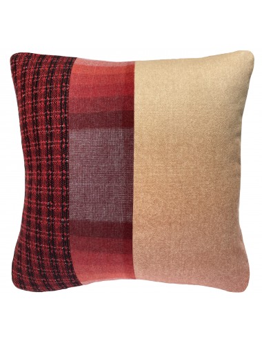 Coussin à carreaux en cachemire rouge 45x45