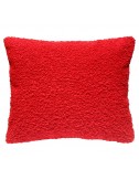 Coussin laine bouclette rouge 50x40