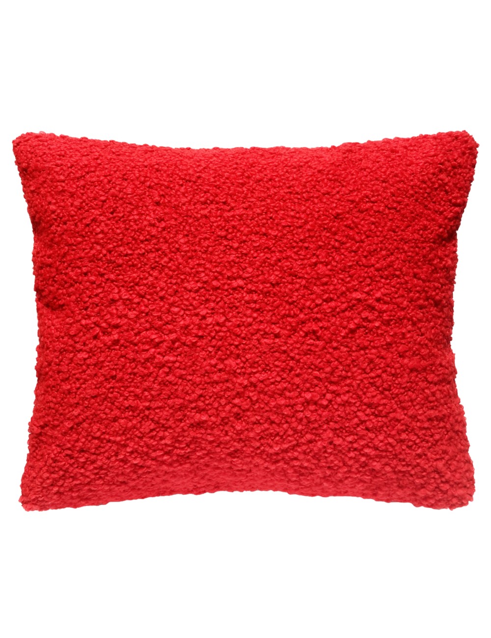 Coussin laine bouclette rouge 50x40