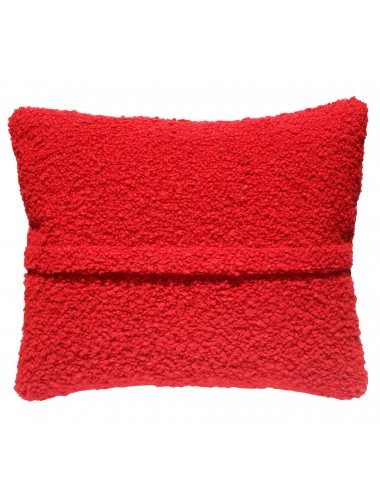 Coussin laine bouclette rouge 50x40