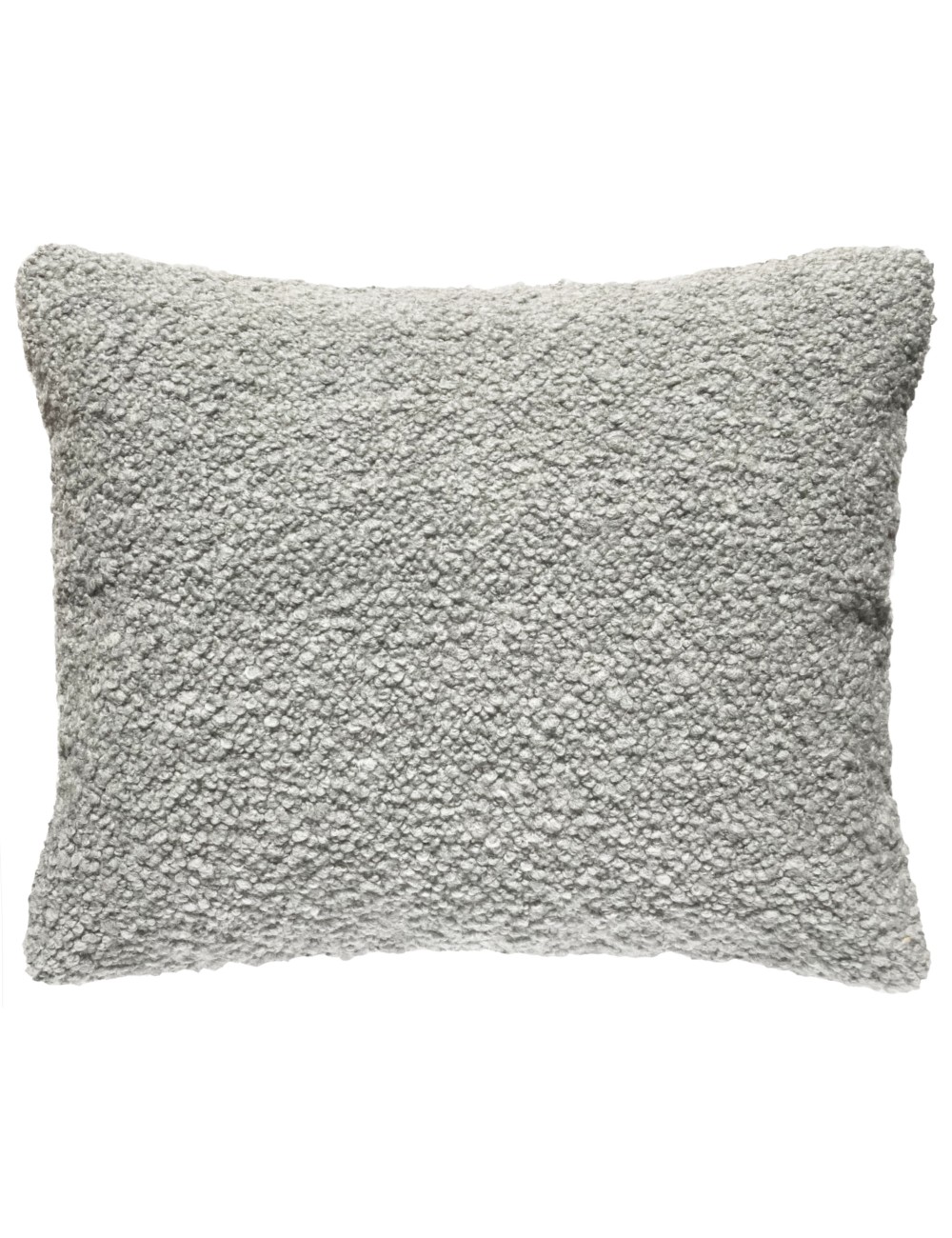 Coussin laine bouclette gris 50x40