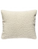 Coussin laine bouclette blanc cassé 50x40