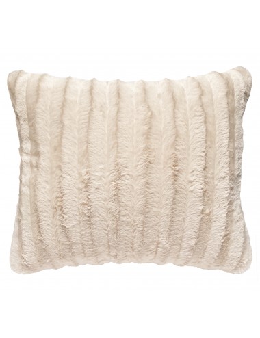 Coussin fourrure blanc rosé rectangulaire 50x40