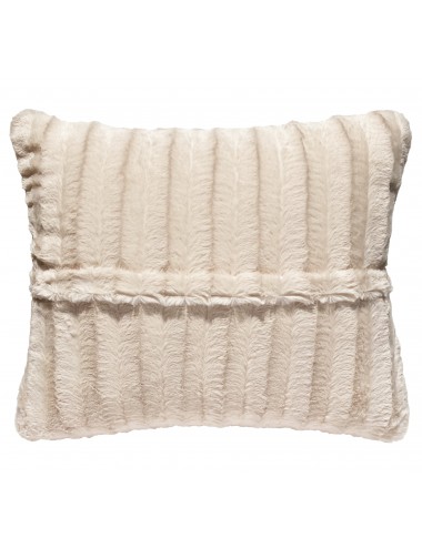 Coussin fourrure blanc rosé rectangulaire 50x40