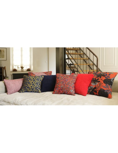 Coussin long rectangulaire rouge 60x30