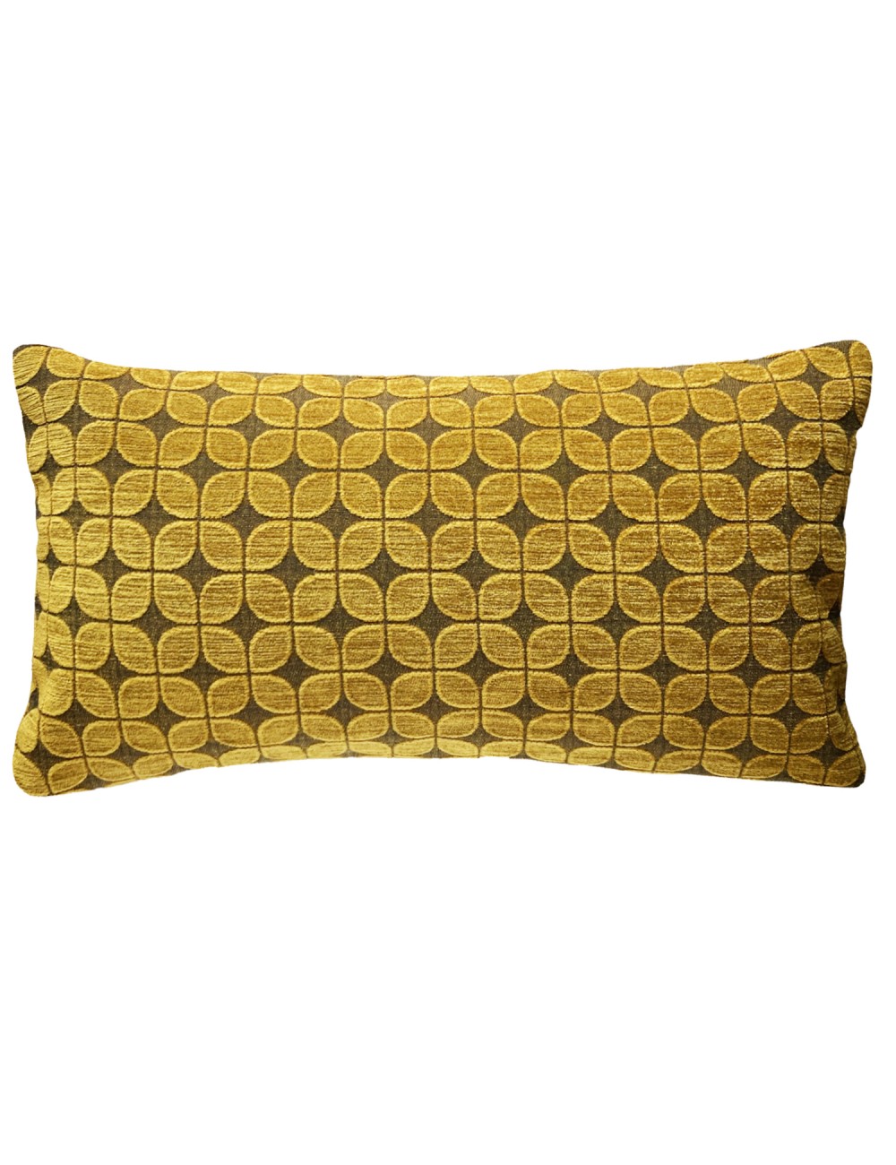 Coussin rectangulaire jaune moutarde 60x30