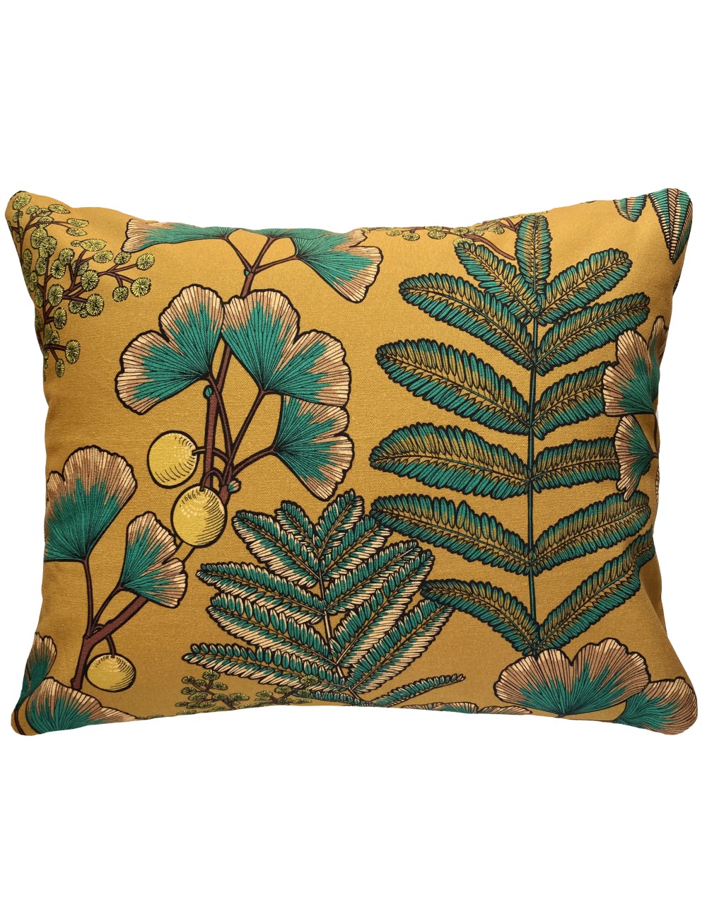 Coussin jaune moutarde à fleurs 50x40 Coussin jaune moutarde à fleurs 50x40