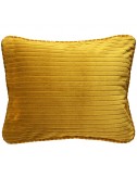 Coussin velours côtelé jaune moutarde 50x40