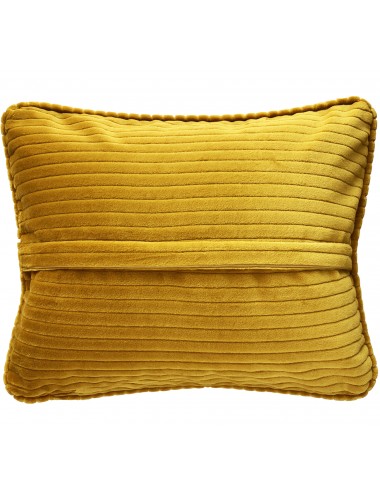 Coussin velours côtelé jaune moutarde 50x40