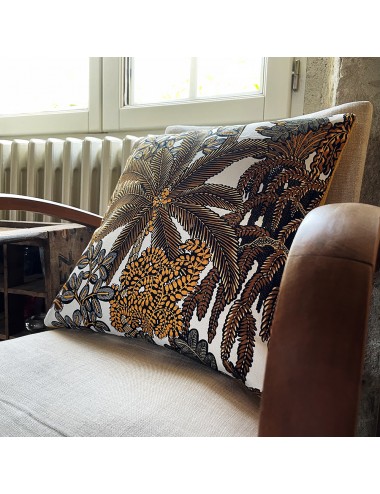Coussin jaune motarde imprimé 40x40