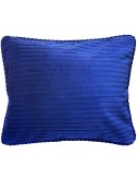 Coussin bleu client en velours côtelé 50x40