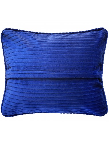 Coussin bleu client en velours côtelé 50x40