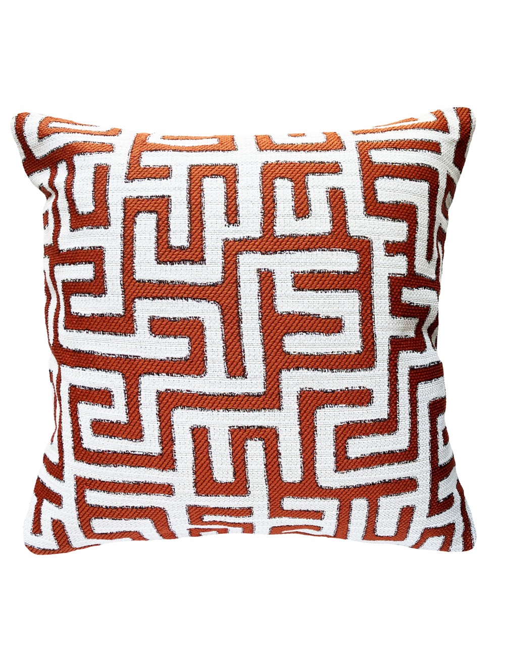 Gros coussin terracotta géométrique 50x50