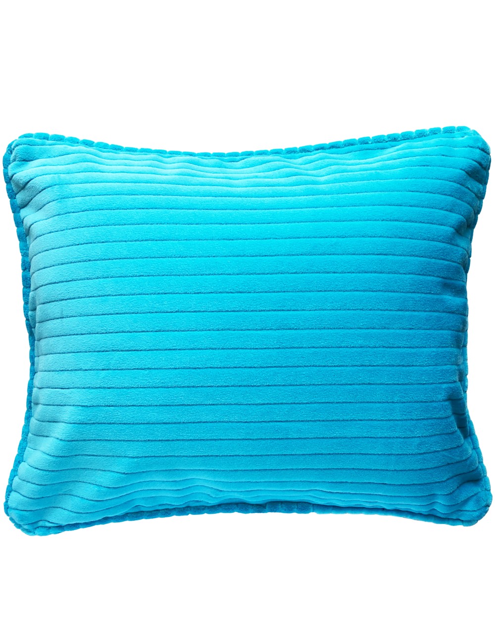 Coussin bleu turquoise en velours côtelé 50x40