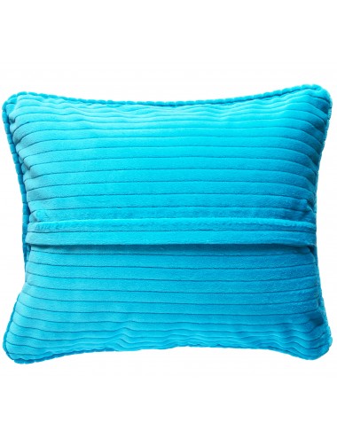 Coussin bleu turquoise en velours côtelé 50x40