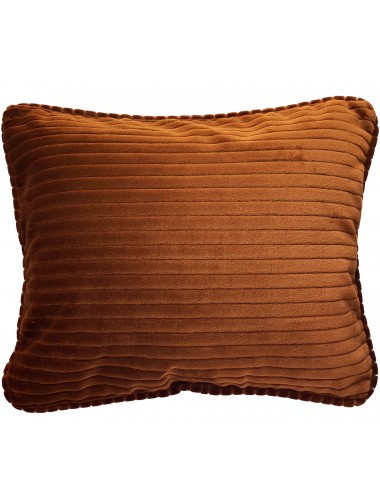 Coussin terracotta en velours côtelé 50x40