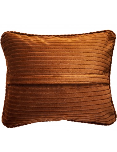 Coussin terracotta en velours côtelé 50x40