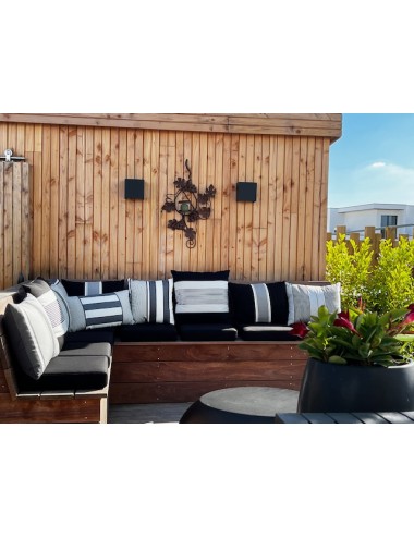 Coussin exterieur noir et gris
