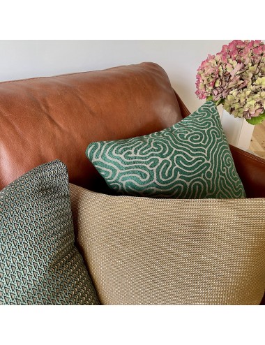 Coussin vert et doré 40x40