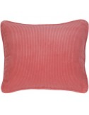 Coussin rose en velours côtelé 50x40 cm