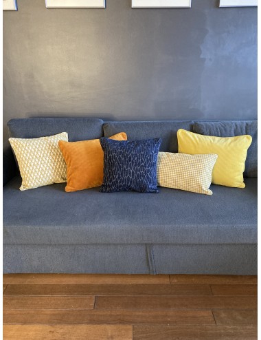 Coussin velours côtelé terracotta 50x40