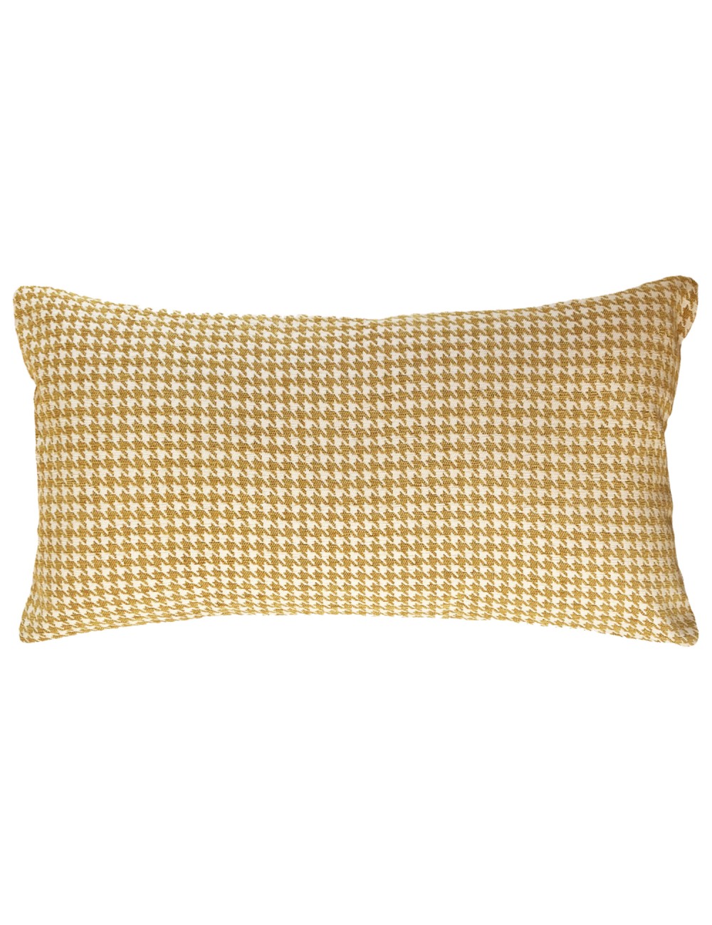 Coussin jaune rectangulaire pied de poule 60x30 Coussin jaune rectangulaire pied de poule 60x30