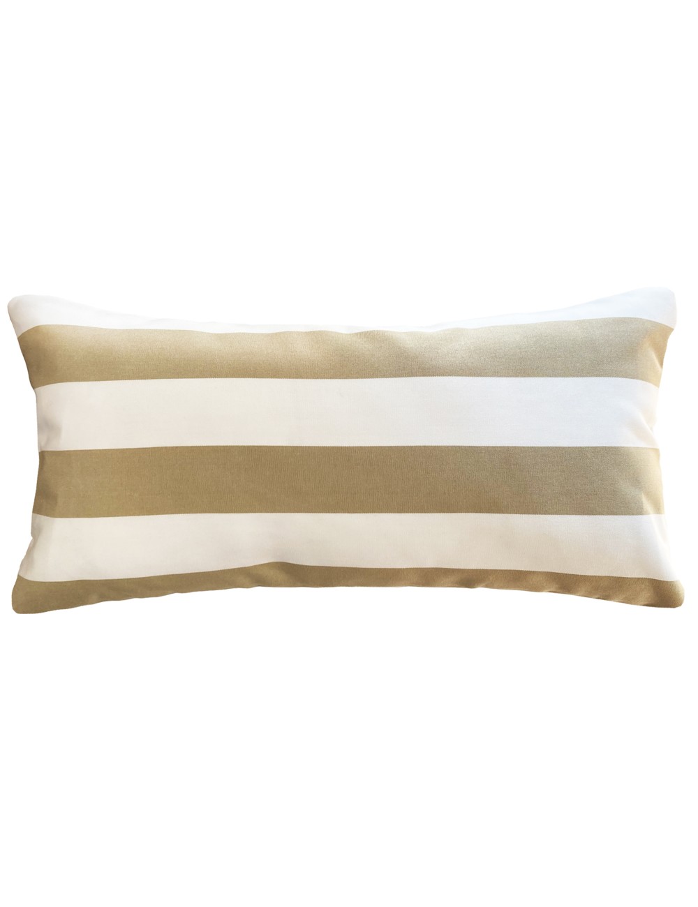 Coussin extérieur imperméable rayé beige et blanc 60x30 Coussin extérieur imperméable rayé beige et blanc 60x30