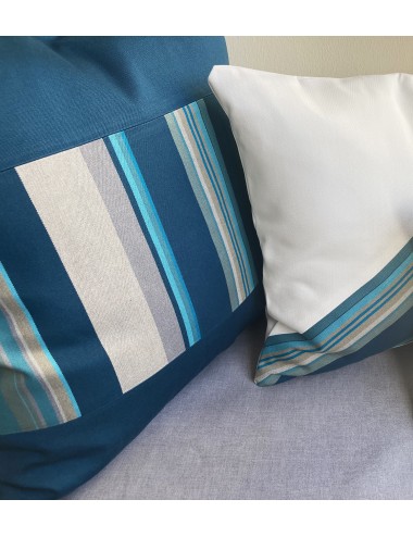 Coussin extérieur bleu canard 50x50 cm