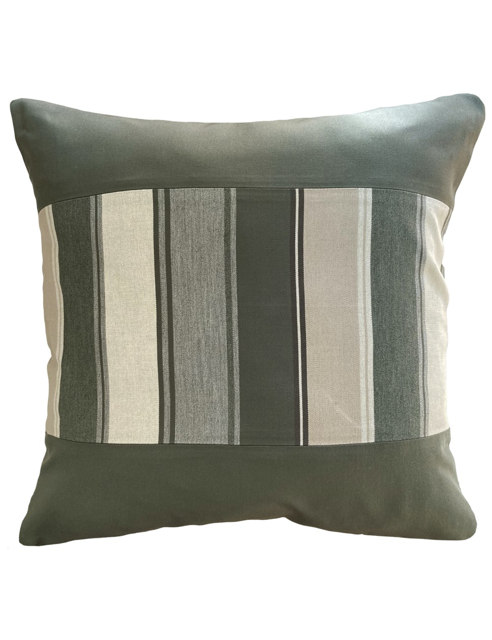 Coussins extérieur imperméable kaki et gris 50x50 Coussins extérieur imperméable kaki et gris 50x50
