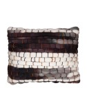 Coussin noir et blanc en laine artisanal 40x30