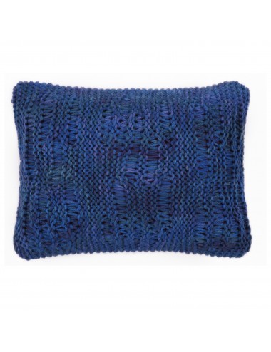 Coussin en laine bleu fait main 40x30
